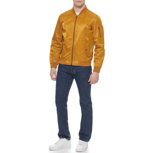 Blousons bombardiers de baseball de couleur personnalisée avec poches OEM Blouson de baseball universitaire en polyester satiné de conception personnalisée pour hommes - Product Image 3