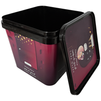 Seau et couvercle en PP IML recyclable anti-effraction de 10 litres, carré, DKK10500, avec couleur personnalisée pour l'emballage du tabac