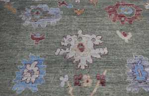 9x12 (270x370ซม.) ขนาดใหญ่วินเทจต่ำกองยิ้มดูเขียวสไตล์เปอร์เซียพรมขน afghan ทำด้วยมือสำหรับการใช้ชีวิต - Product Image 3