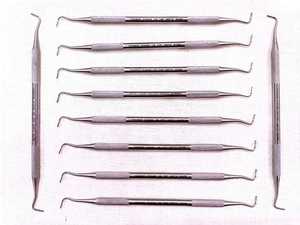 เครื่องมือทันตกรรมชั้นนำขนาด1.0มม. ขนาด1.2มม. เครื่องมือทันตกรรมรวมถึง Curettes ความลึกคู่มือ scalers เยอรมัน - Product Image 2