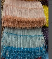 Nouveauté garniture de frange de perle délicate pour la haute couture, frange de perle faite à la main glands garniture frange de dentelle
