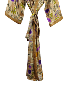 Vestido cruzado Túnica India Sari Robe Vestido de novia Vestido de maternidad Regalo Robe Beach Party Wear Indian Printed Silk Sari Kimono, - Product Image 4