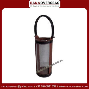 La mejor oferta de productos más vendidos, farol de Vela decorativa al por mayor con cuero negro para bodas y festivales al aire libre - Product Image 3