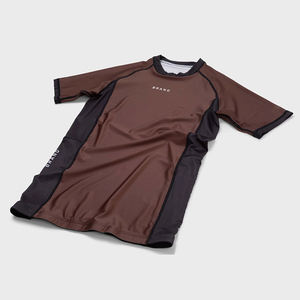 T-shirt de compression à manches courtes respirant MMA personnalisé, en polyester, col rond, pour garçons adultes, logo personnalisé - Product Image 3