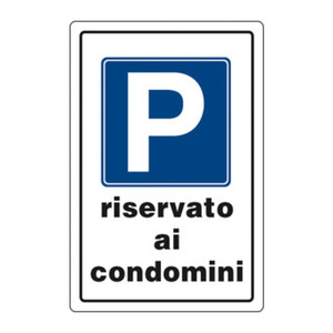 Targa Segnaletica Parcheggio Riservato Condomini - Product Image 1