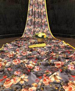 Saris de fête pour femmes indiennes, dernière mode, pas cher, bas prix, mariage, femmes indiennes, dentelle brodée, imprimé + chemisier - Product Image 2