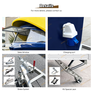 Chiosco Mobile Personalizzato JINLIJING a Forma di Casco Gigante in Fibra di Vetro per Caffè, Hot Dog e Patatine, Rimorchio Alimentare per Mercati - Product Image 3