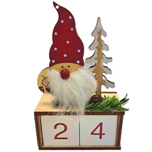 Navidad madera enano calendario Mesa pieza decoración 15,5 CM - Product Image 1