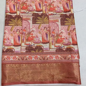Sarees Dola à Impression Numérique, Collection Exquise London Queen, Saree en Soie Dola à Impression Numérique Premium, Saree pour Femmes, Vente en Gros à Surat - Product Image 1