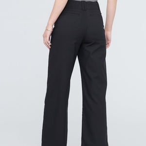 Pantalón largo de mujer, cintura alta, bolsillos de doble botón, pantalón suelto, pantalón Formal de pierna ancha para mujer - Product Image 3