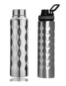 Botella de agua con forma de diamante de acero inoxidable Grado 304 750ml, frasco de agua de acero inoxidable en forma de diamante, botella de diamante SS - Product Image 1