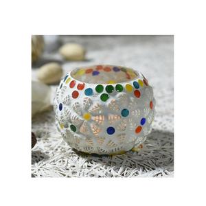 Bougeoir en mosaïque de verre romantique fait à la main en métal pour la décoration intérieure et la fête pour les bougies de mariage - Product Image 2