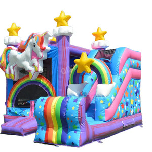 บ้านเด้งเป่าลมบ้านกระโดดปราสาทเด้งเป่าลมพร้อมปราสาทกระโดดเป่าลมสีขาว - Product Image 1