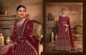 Vêtements Ethniques Bonne Qualité Georgette Lourde Soie Salwar Kameez Avec Séquence Broderie Travail Femmes Mode Exportateur - Product Image 4