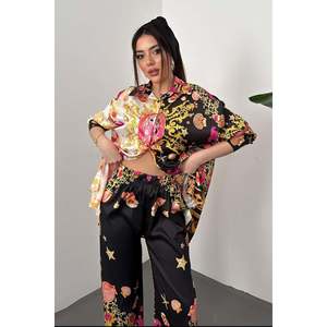 Yellow Shirt And Patterned <b>Trousers</b> Set - Yellow - Product Image 4