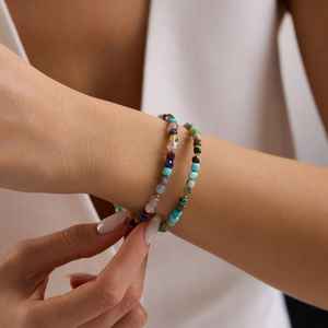 Bracelet de cheville en perles de pierres précieuses facettées pour femme, cadeau de Noël - Product Image 5