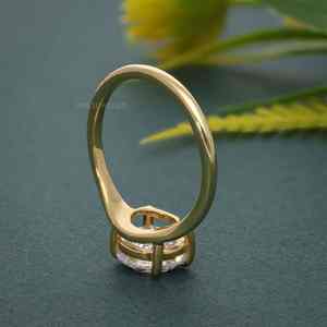 New Arrival IGI Certified 1Ct VVS Lab Grown Diamond Gold Plated 925 Sterling <b>Silver</b> <b>Solitaire</b> Engagement <b>Ring</b> Women's Jewelry - Product Image 5