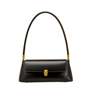Bolso de Mano de Cuero Genuino Marrón de Diseño para Mujer, Bolso de Hombro Minimalista de Moda con Cierre, Logotipo Personalizado, Uso Diario - Product Image 1