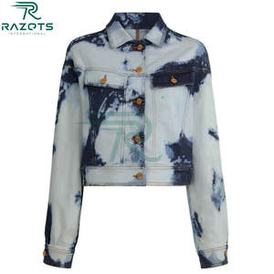 Trending Custom Design Jean Dyed <b>Jacket</b> Embroidery Back & <b>Cropped</b> Jean <b>Jacket</b> Supplier Unisex - Product Image 3