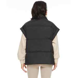 Wholesale Price Customized <b>Thin</b> Casual Hip Hop Winter Waterproof Padded Bubble Down Puffer Vest <b>Jacket</b> with Front Logo for <b>Men</b> - Product Image 3