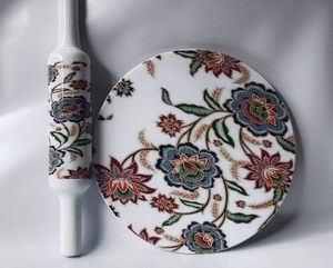 Wooden Floral Printed Chakla Belan Set-Eco-Friendly Kitchen Tool with Customizable Size and Design - Product Image 3