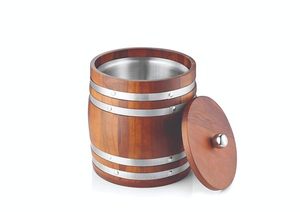 Cuenco de hielo de madera esculpida único para presentación de bar moderno estilo minimalista y elegancia de mesa - Product Image 4