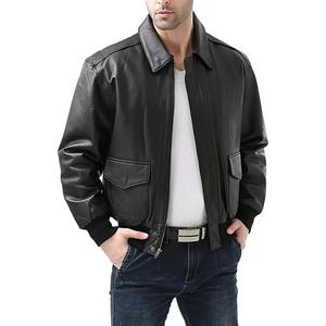 Blouson de moto en cuir d'agneau véritable pour homme, noir, décontracté, imperméable, respirant, écologique, fermeture éclair, service OEM - Product Image 5