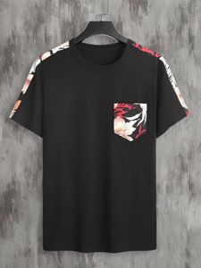 เสื้อยืดคอกลมธรรมดาสำหรับผู้ชายเสื้อยืดคอกลมสีพื้นมีกระเป๋าด้านหน้าผ้าคอตตอน100% - Product Image 6