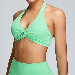 Sujetador deportivo de nailon desnudo personalizable conjunto ligero gimnasio Yoga Crop Top transpirable entrenamiento correr espalda descubierta diseño de talla grande - Product Image 1