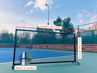 Barrière de pickleball mobile, séparateurs de pickleball en métal, clôture de séparation pour terrain de pickleball avec roues