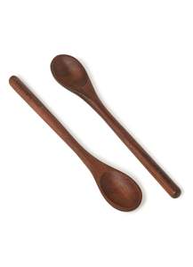 Accessoires de cuisine écologiques, cuillère en bois d'acacia et de mangue ronde, manche long, cuillère à soupe en bois, articles de cuisine de restaurant - Product Image 3