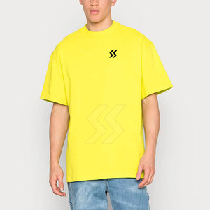 เสื้อยืดบ็อกซี่ผ้าฝ้าย100% ทรงหลวมสำหรับผู้ชายเสื้อยืดบ็อกซี่สีเรียบแบบระบายอากาศบริการ - Product Image 1