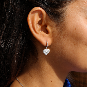 Boucles d'oreilles pendantes tendance en forme de cœur mosaïque - Product Image 4