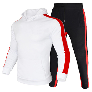 Survêtement à capuche pour homme, ensemble de jogging sport 100% coton avec veste et pantalon de survêtement pour la saison d'automne, deux pièces - Product Image 4