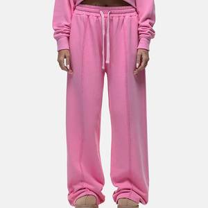 New Arrival Custom Logo Pink Crop Sweatsuits Sweatshirts Tracksuits For Women's Outdoor Breathable Highstreet Women Jogger Suit - Product Image 4