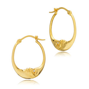 Pendientes de plata de primera ley con forma de Luna, aretes, plata esterlina 925, oro de 22 quilates, Estilo Vintage, turco, hecho a mano - Product Image 3