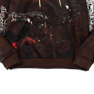 Sweat à capuche pour femme, coupe classique, effet délavé, en polaire confortable pour l'hiver, avec logo frontal, tendance pour le quotidien - Product Image 5