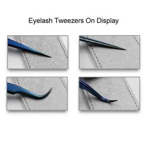 Pince à cils antimagnétique en acier inoxydable de nouveau style avec logo personnalisé, pointe pointue, outils d'extension en fibre de 10mm de long - Product Image 3