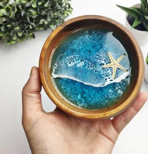 Ensemble de bols à salade en bois de marque privée grand bol de service en bois d'acacia avec ustensiles de service pour salade de fruits - Product Image 3