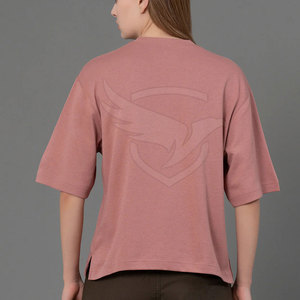 Dernière conception T-shirt de couleur personnalisée T-shirt surdimensionné en tissu doux à séchage rapide pour l'extérieur T-shirt surdimensionné - Product Image 4