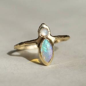 Bague artisanale pour femme, sertie de pierres précieuses, 10 mm, cristal naturel, argent sterling plaqué or, pierre de lune certifiée IGI - Product Image 6