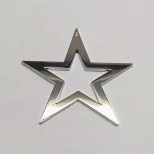 Gold Silver Plated Star Metal Ornament Hanging Christmas Tree Ornament Decoration Modern Star Design Metal Wall Decoration