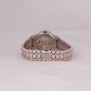 Montre classique en diamant Moissanite ton blanc entièrement glacé Hip Hop Bling montre VVS mouvement automatique luxe en acier inoxydable - Product Image 3