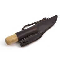 Couteau de cuisine traditionnel Viking en acier à haute teneur en carbone forgé à la main avec manche en bois d'olivier et couverture en cuir