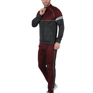 Survêtement à blocs de couleurs pour hommes de qualité supérieure ensemble de jogging athlétique à fermeture éclair complète pour l'entraînement et le streetwear décontracté survêtements pour hommes en polyester - Product Image 2