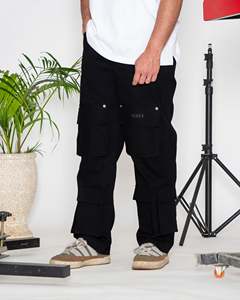 Pantalon cargo décontracté 100 % coton, finition carbone, personnalisable, 10 poches, style décontracté, impression, vente en gros - Product Image 1