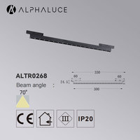 Spot LED linéaire encastré magnétique réglable à 2 fils, en aluminium, pour rail, idéal pour supermarché