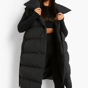 Cotton Bubble Padded Coat Gilet Damen Winter Wrap Bettdecke Long Plus Size Oem Custom Damen Weste Longline Ärmellose Puffer Jacken - Product Image 6