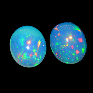 AAA อัญมณีเอธิโอเปียนเนียเวลโอปอลไฟหลายตัวขนาด9X11มม. ทรงวงรีคู่อัญมณีธรรมชาติแบบเอธิโอเปียหลวมแบนหลัง Cabochon สำหรับ CAB เครื่องประดับ - Product Image 1