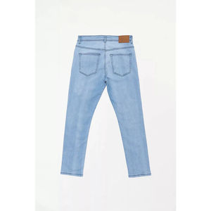 Pantalones de marca High Street para hombre, pantalones vaqueros ajustados de algodón de cintura alta con botón de metal, pantalones vaqueros lavados ligeros 2025 - Product Image 6